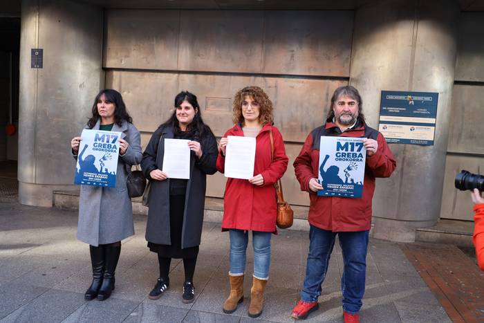 Martxoaren 17ko greba orokorrerako deialdia erregistratu dute