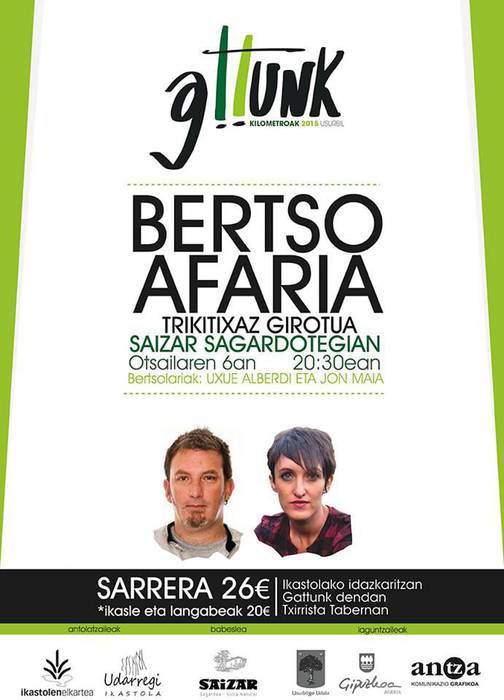 #Kilometroak15 ekimenaren aldeko bertso-afaria, otsailaren 6an