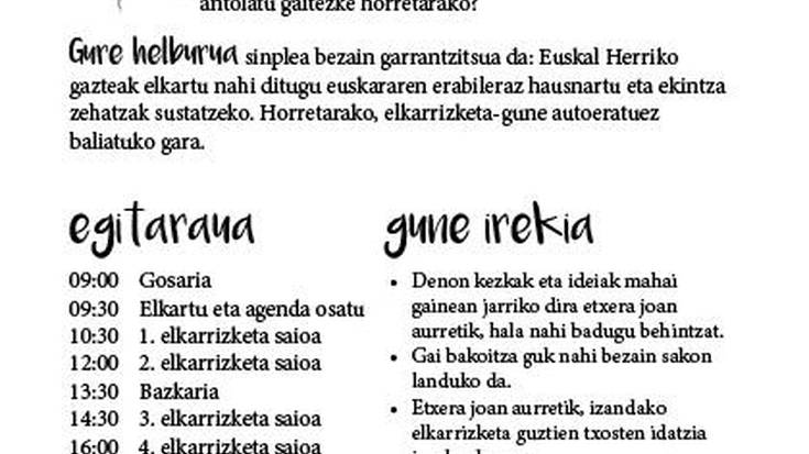Euskararen erabileraz hausnartu eta ekintzak sustatzeko Gazte Euskaltzaleen Topaketa antolatu dute