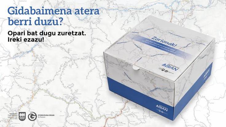 Gidari berrientzako "Bide on" opari-kutxa Aritzetan