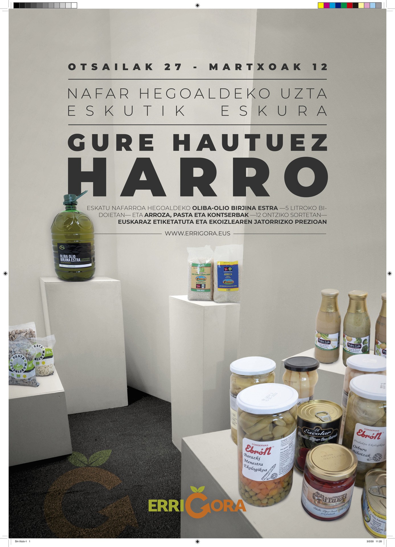 Errigoraren produktuen banaketa ekainean