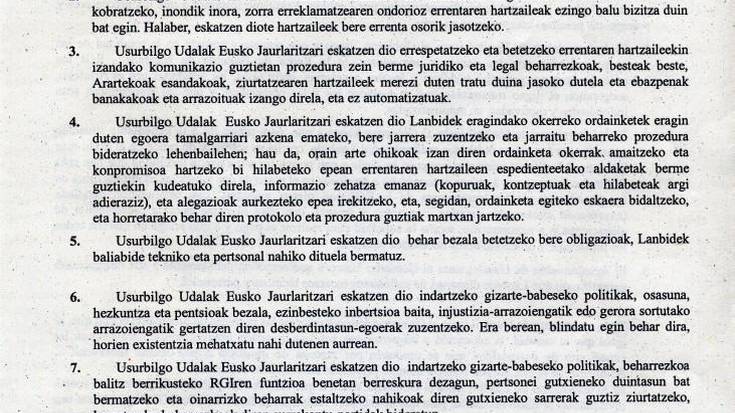"RGI"-arekin sortu diren arazoak zuzentzeko eskaera Udaletik, Eusko Jaurlaritzari