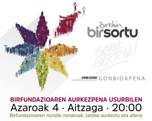 Sorturen birfundazio prozesuaren aurkezpena, 20:00etan Aitzagan